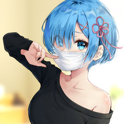 This is a pixiv picture whose title is マスクレム.
