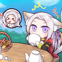 This is a pixiv picture whose title is えーでるにゃると様とお茶会.