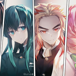 This is a pixiv picture whose title is 鬼滅の刃.