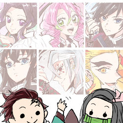This is a pixiv picture whose title is 鬼滅ログ.