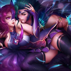 This is a pixiv picture whose title is Xayah&Rakan.