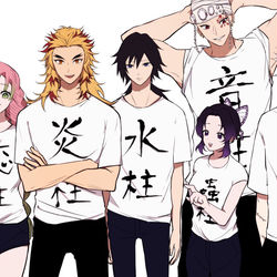This is a pixiv picture whose title is 柱アニメ初登場おめでとうございます！.