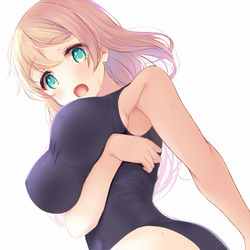 This is a pixiv picture whose title is ママスク水.