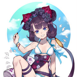 This is a pixiv picture whose title is 水着北斎.