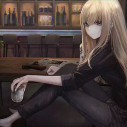 This is a pixiv picture whose title is evening drink.