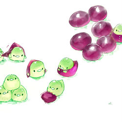 This is a pixiv picture whose title is ぶどうの皮むき.