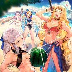 This is a pixiv picture whose title is 夏だ！水着だ！スイカ割りだ！.