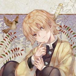 This is a pixiv picture whose title is 我妻善逸誕生祭.