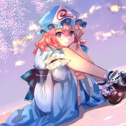 This is a pixiv picture whose title is 彼方の幽々子さま.