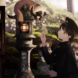 This is a pixiv picture whose title is おふだをおさめに.