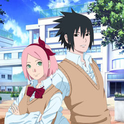 This is a pixiv picture whose title is School days SasuSaku.