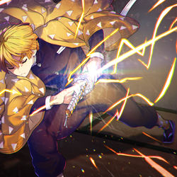 This is a pixiv picture whose title is 【鬼滅の刃】我妻善逸.