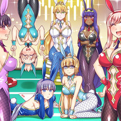 This is a pixiv picture whose title is 七色バニー剣豪.
