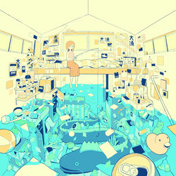 This is a pixiv picture whose title is 部屋のぬし釣り.