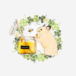 This is a pixiv picture whose title is 蜂蜜とハムスター.