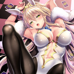 This is a pixiv picture whose title is バニ上(黒スト).