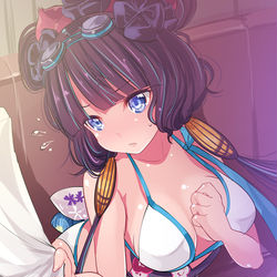 This is a pixiv picture whose title is 飛行機にビビる北斎ちゃん.