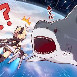 This is a pixiv picture whose title is 水着沖田さん エクストリーム・ミッション.