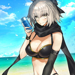This is a pixiv picture whose title is 水着沖田さん.