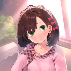 This is a pixiv picture whose title is 宇月伏くれあさん  ベット座りVer.