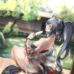 This is a pixiv picture whose title is 黑酱吃雪糕 =w=.