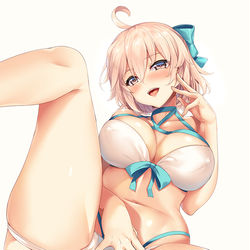 This is a pixiv picture whose title is 水着沖田さん.