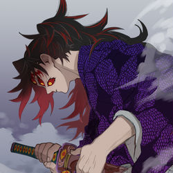This is a pixiv picture whose title is 黒死牟さんまとめ【本誌】.