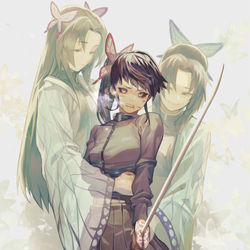 This is a pixiv picture whose title is 蝶の姉妹.
