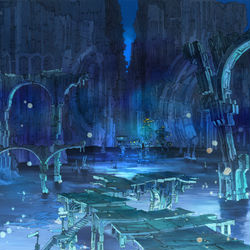 This is a pixiv picture whose title is 北方遺跡郡地底湖深部.