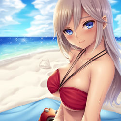 This is a pixiv picture whose title is 一緒に泳ぎませんか？リーダー♥.
