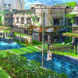 This is a pixiv picture whose title is 都電荒川線幻想.