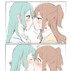 This is a pixiv picture whose title is キス！.