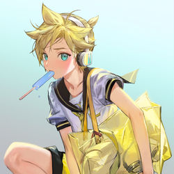 This is a pixiv picture whose title is レンくん9.5割.