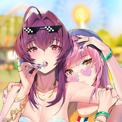 This is a pixiv picture whose title is 遊園地デート.