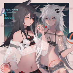 This is a pixiv picture whose title is 双狼泳装.