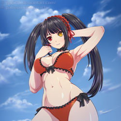 This is a pixiv picture whose title is 時崎 狂三 ときさき くるみ Kurumi Tokisaki.