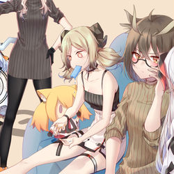 This is a pixiv picture whose title is 「暑い...」.
