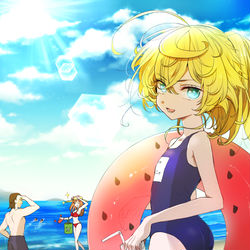 This is a pixiv picture whose title is 夏のおもいで.