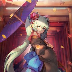 This is a pixiv picture whose title is 千本鳥居_Miku.
