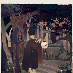 This is a pixiv picture whose title is 夜の帳.