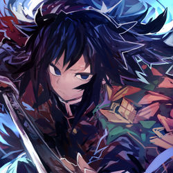 This is a pixiv picture whose title is 富岡義勇.