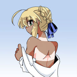 This is a pixiv picture whose title is 日焼けセイバーさん.