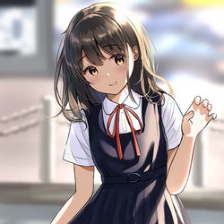 This is a pixiv picture whose title is ジャンパー制服っ子.