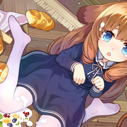 This is a pixiv picture whose title is をこぼしてしまい> <…….