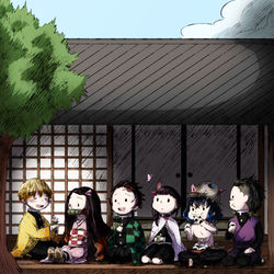 This is a pixiv picture whose title is 蝶屋敷で休む同期組.