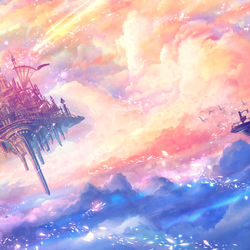 This is a pixiv picture whose title is 孤高鳴く空.