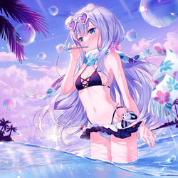 This is a pixiv picture whose title is しろくまビーチ.