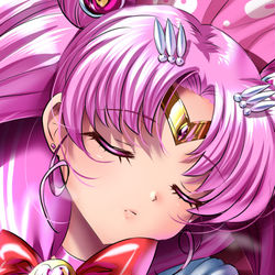 This is a pixiv picture whose title is 捕らわれのちびムーン.