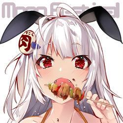 This is a pixiv picture whose title is 月見烤肉.