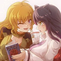 This is a pixiv picture whose title is RWBY タピオカチャレンジ３.